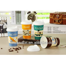 KC-00979 ,cute and lovely design, ceramic coffee mug with silicone lid